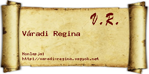 Váradi Regina névjegykártya