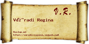 Váradi Regina névjegykártya