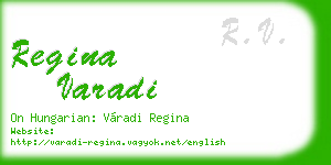 regina varadi business card